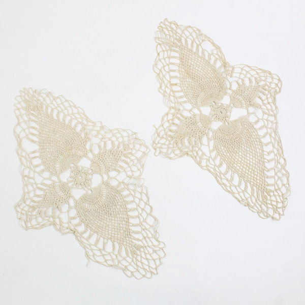 Lot of 3 Vintage Hand Crocheted Table Doilies 1 - 20" x 12" and 2 - 15" x 10"