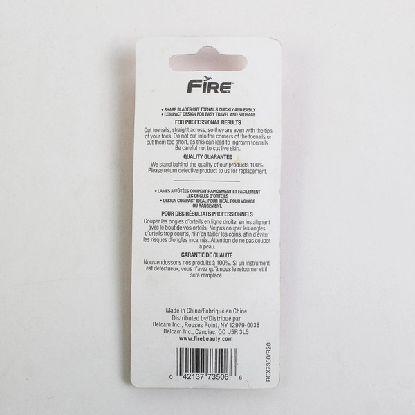 Fire Toenail Nail Clipper 7350 New in Package by FireBeauty