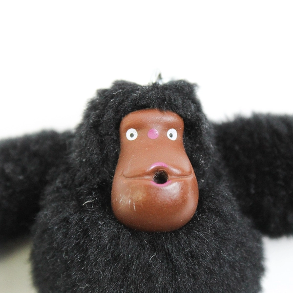 Kipling DAVINA Black Plush Gorilla Keychain – Soft Monkey Bag Charm 6" x 1.75"