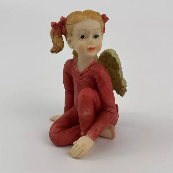Susan Sue Lordi Angel Wing Figurine 4” Christmas Red Pajama House of Lloyd Girl