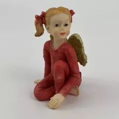 Susan Sue Lordi Angel Wing Figurine 4” Christmas Red Pajama House of Lloyd Girl