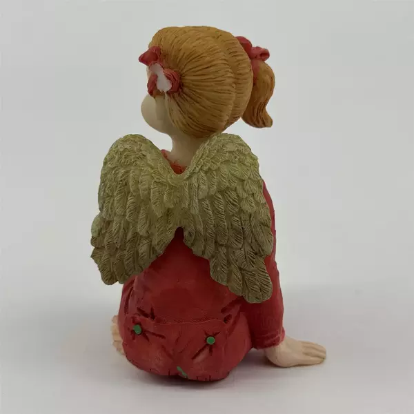 Susan Sue Lordi Angel Wing Figurine 4” Christmas Red Pajama House of Lloyd Girl