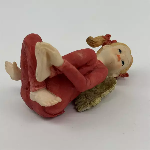 Susan Sue Lordi Angel Wing Figurine 4” Christmas Red Pajama House of Lloyd Girl