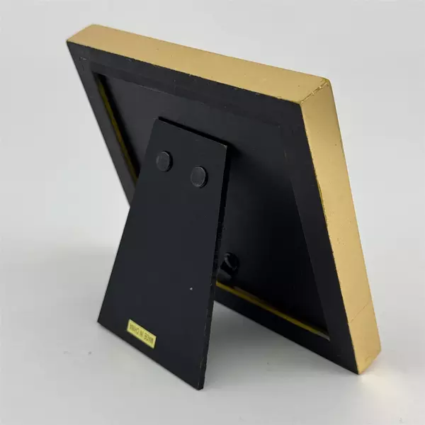 Pier 1 Gold Wood Picture Frame Photo For 2" X 2" Photos 5" x 5" Frame