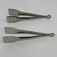 Lot of 2 Norpro Stainless Steel Serving Tongs with Straining Holes