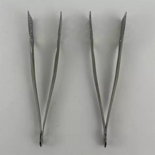 Lot of 2 Norpro Stainless Steel Serving Tongs with Straining Holes