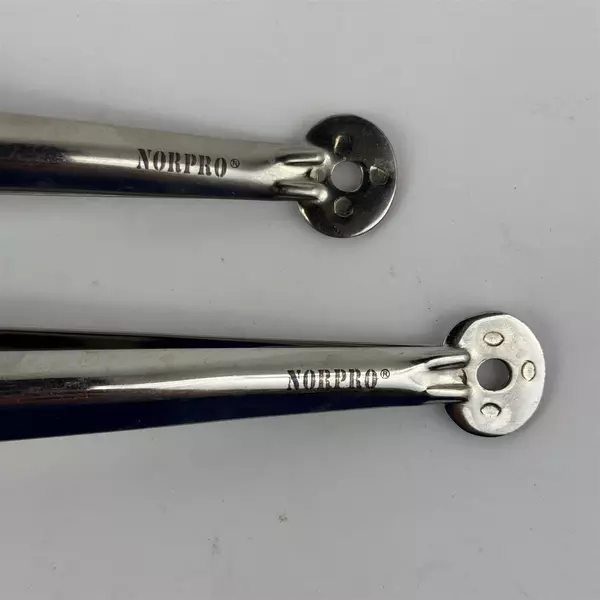 Lot of 2 Norpro Stainless Steel Serving Tongs with Straining Holes