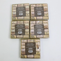 Lot of 5 Pier 1 Imports Cork Pattern Paper Napkins 20 Pcs 9.75" x 9.75"