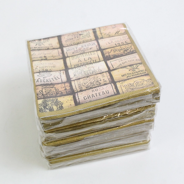 Lot of 5 Pier 1 Imports Cork Pattern Paper Napkins 20 Pcs 9.75" x 9.75"