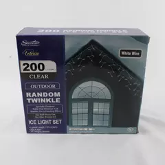 Sienna 200-Count Random Twinkle Icicle Window Lights Indoor/Outdoor - Open Box