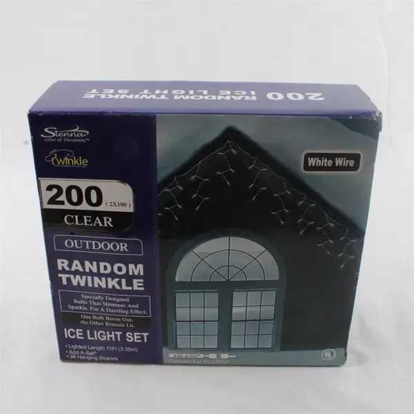 Sienna 200-Count Random Twinkle Icicle Window Lights Indoor/Outdoor - Open Box