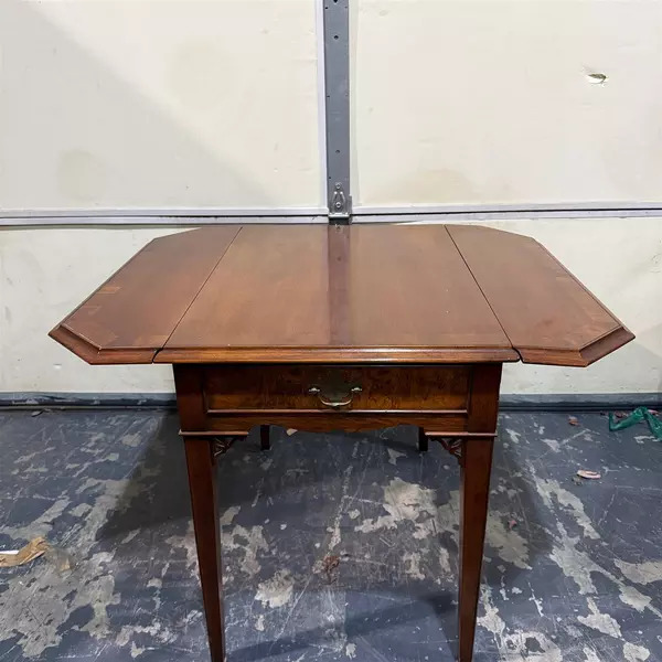 Lot of 2 Hekman Drop Leaf Cherry End Table Wood