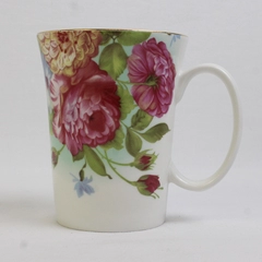 Sandra's Rose Bone China Trumpet Mug 11oz Tea Cup Floral Design
