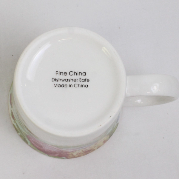 Sandra's Rose Bone China Trumpet Mug 11oz Tea Cup Floral Design