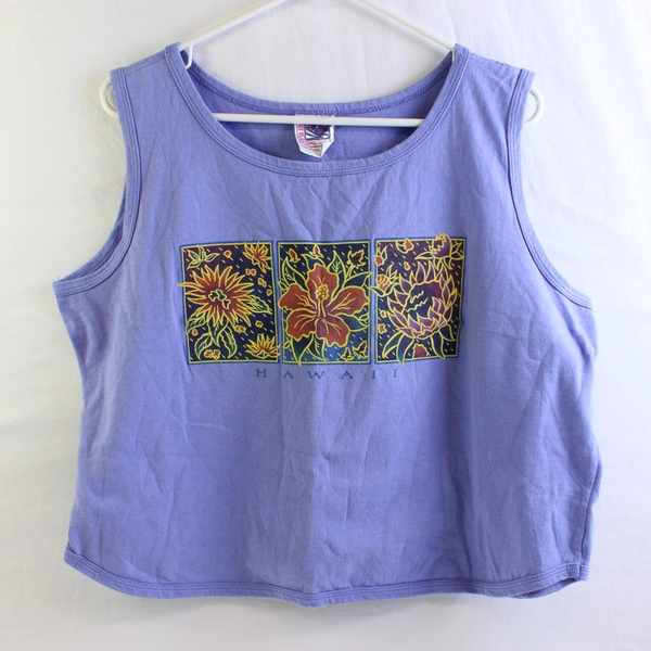  Maui Bay Shirt Co. Vintage Unisex Adult XL Hawaii Purple Tank Top 