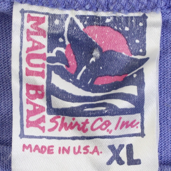  Maui Bay Shirt Co. Vintage Unisex Adult XL Hawaii Purple Tank Top 