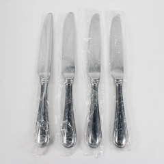 Lot Of 4 Martha Stewart Flatware MFS7 (Stainless) Dinner Knives 10" Long
