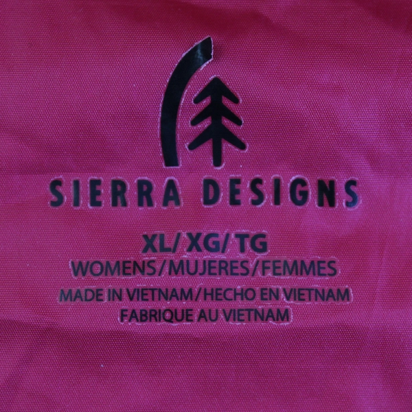 Sierra Designs Women’s Dark Pink Long Sleeve Windbreaker With Stowaway Bag Sz XL