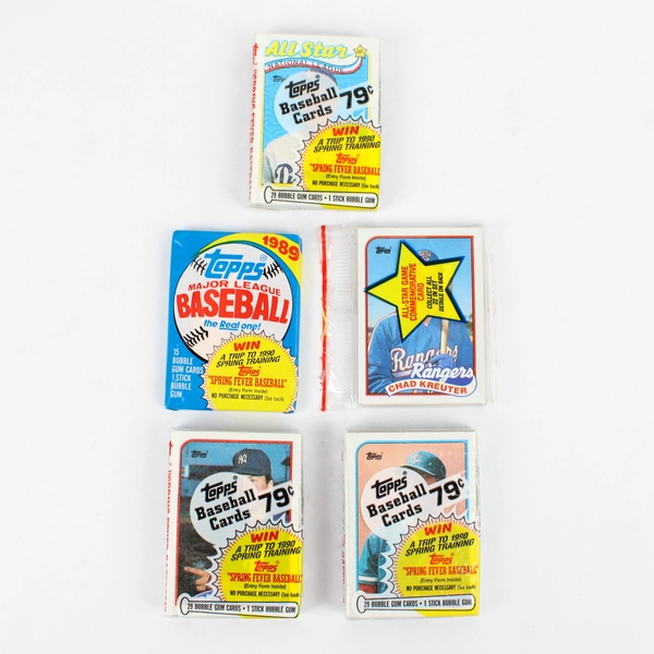 Lot of Sealed Vintage 1989 Topps Baseball Trading Card Packs 688 Cards Total