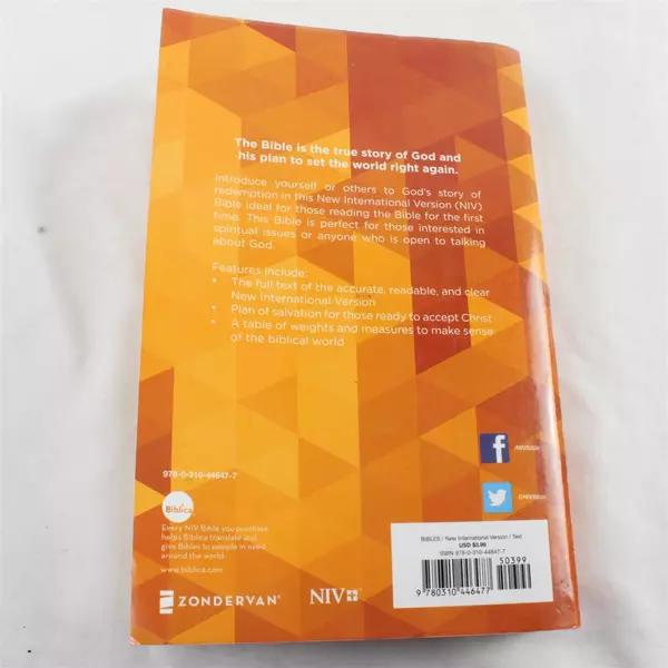 NIV Value Outreach Bible Paperback New International Version Zondervan 