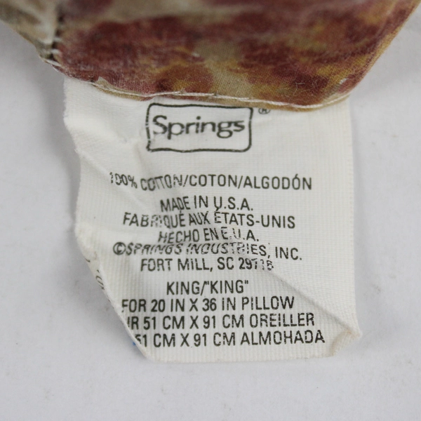 Set of 2 VTG Springs Floral King Size Cotton Pillowcases 20" x 36"