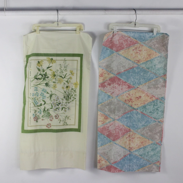 Lot of 10  Pillowcases Plain and Patterned King DIY Fabric Upcycling