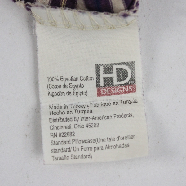 Set of 2 HD Designs Purple Blue Yellow Striped Standard Pillowcases FLAW