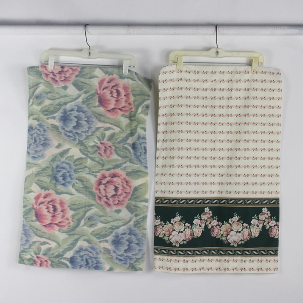 Lot of 6 Plain and Floral Standard Pillowcases DIY Fabric Upcycling