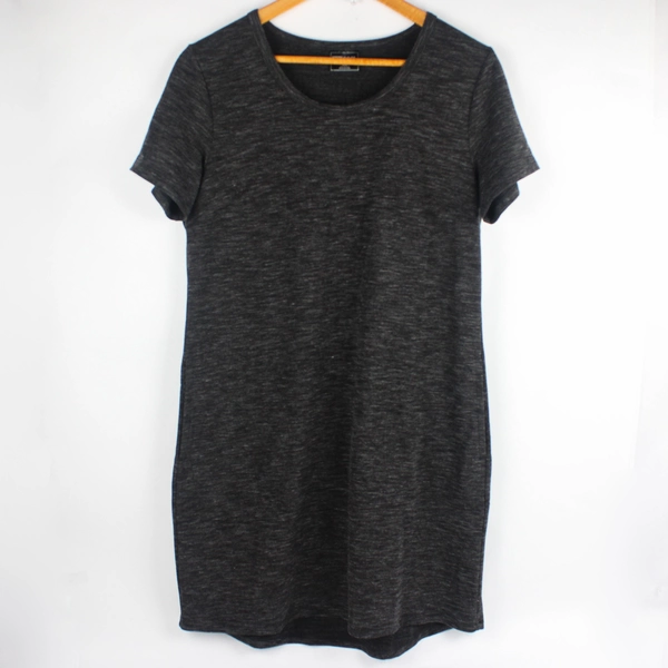32 Degrees Cool Women's M Black Heathered Gray Short Sleeve T-Shirt Dress 