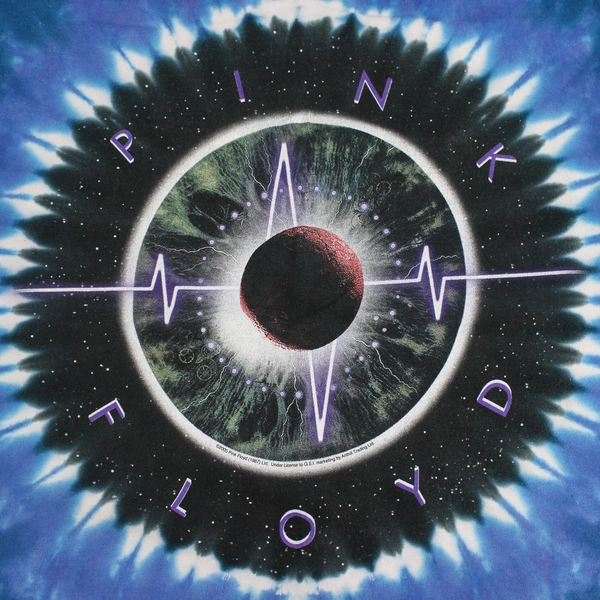 Pink Floyd Unisex L/XL Blue Tie Dye T Shirt