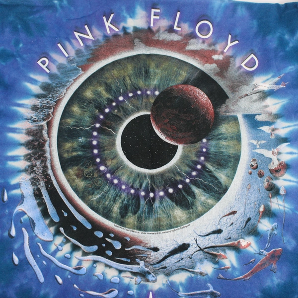Pink Floyd Unisex L/XL Blue Tie Dye T Shirt