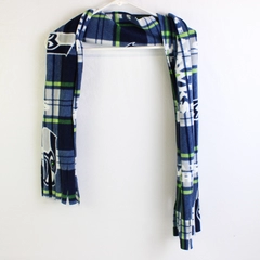 SEATTLE SEAHAWKS Plaid Soft Fleece Scarf with Fringed Edges, Unisex