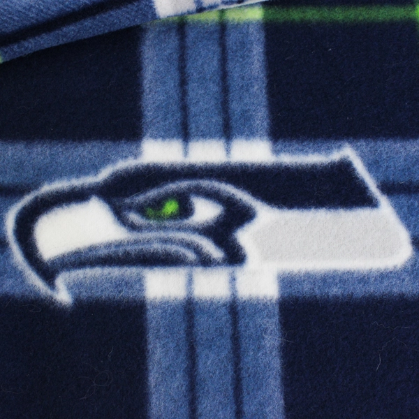 SEATTLE SEAHAWKS Plaid Soft Fleece Scarf with Fringed Edges, Unisex