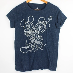 Disney Parks Authentic Juniors XL Blue Sparkly Mickey and Minnie Shirt