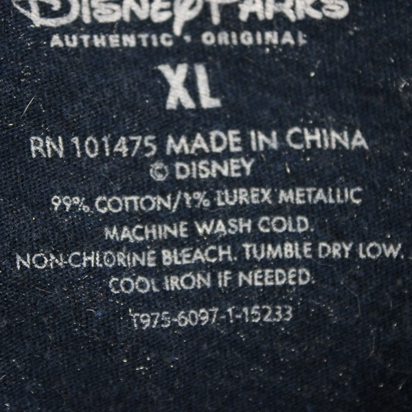 Disney Parks Authentic Juniors XL Blue Sparkly Mickey and Minnie Shirt