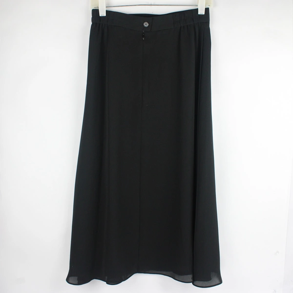 1990's Nipon Studios Women's 8 Petite Black Layered Long Skirt