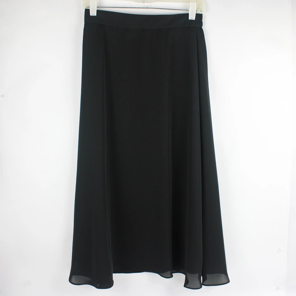 1990's Nipon Studios Women's 8 Petite Black Layered Long Skirt