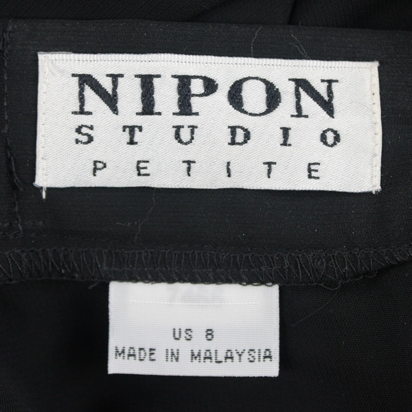1990's Nipon Studios Women's 8 Petite Black Layered Long Skirt