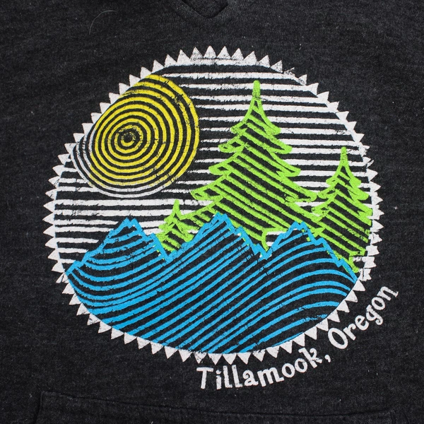 MillTex Women's S/P Gray Tillamook, Oregon Design Hoodie Pullover Sweatshirt