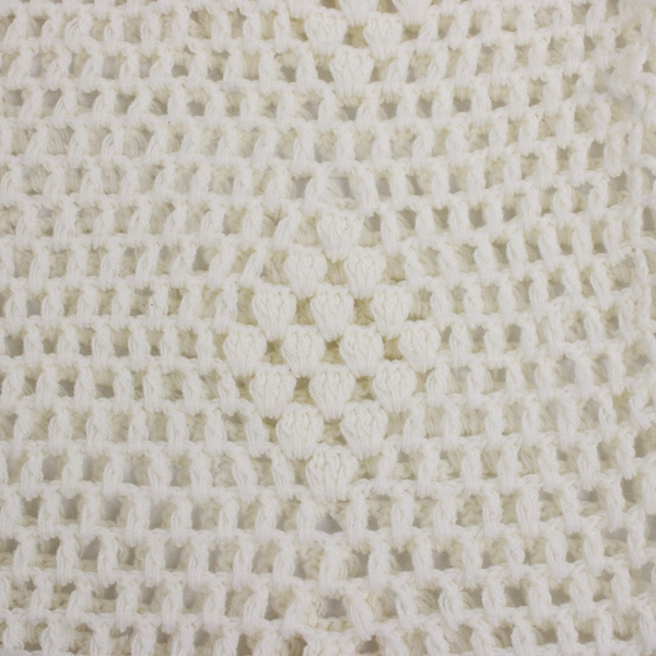 Vintage LeRoy Knitwear Women's M Ivory Open Knit Sheer Flare Sleeve Top