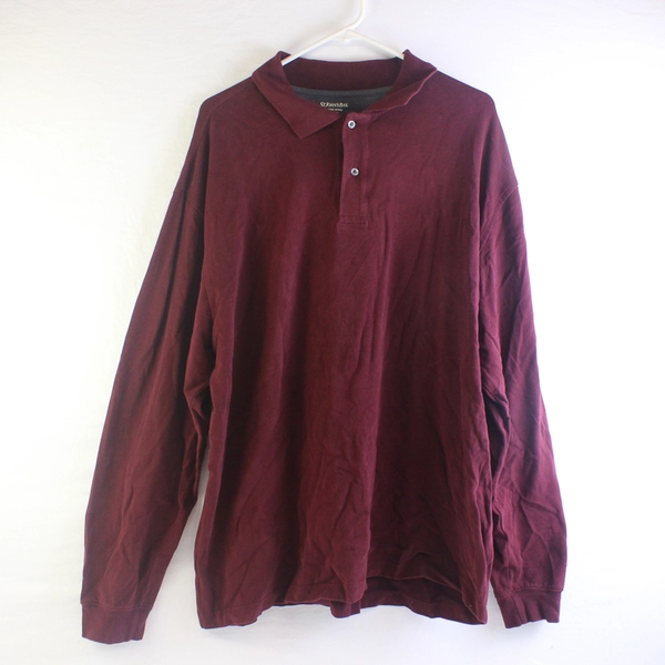 St. John's Bay Men's XL Burgundy Sueded Jersey Long Sleeve Shirt