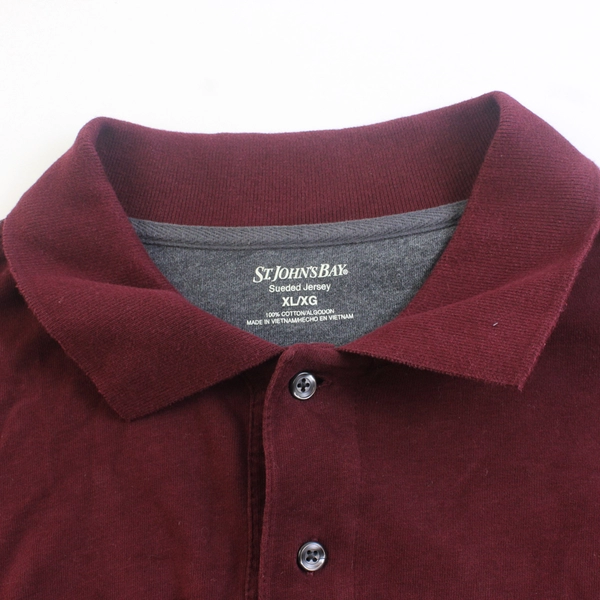 St. John's Bay Men's XL Burgundy Sueded Jersey Long Sleeve Shirt