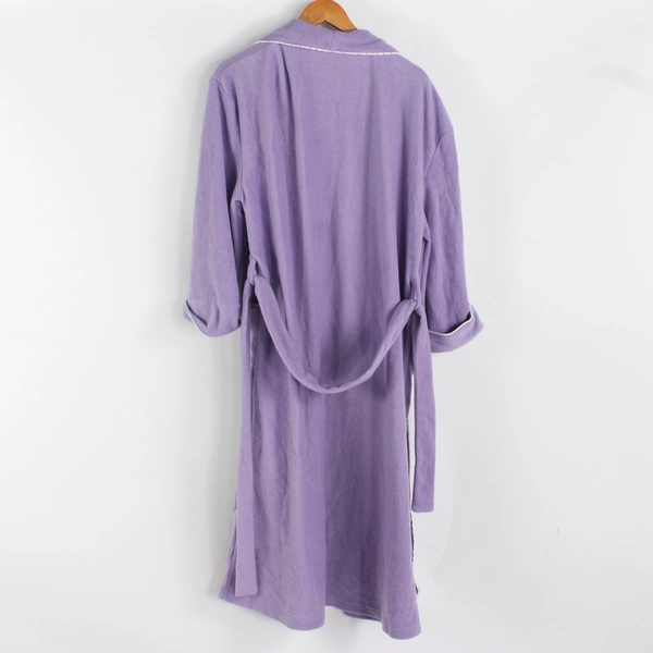 Norm Thompson Women's L/P Lavender and White Trim Long Belted Robe