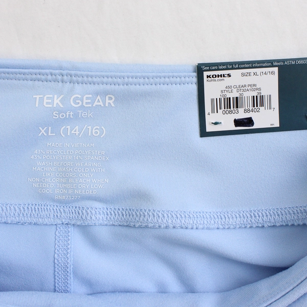 NWT Tek Gear Soft Tek Baby Blue High Rise 7/8 Leggings Women's Size XL 14/16