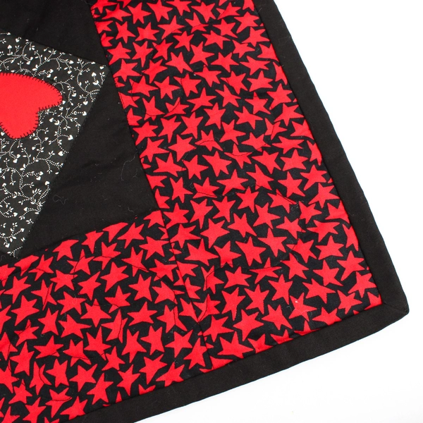 Handmade Red and Black Car Themed Baby Blanket Quilt 34" x 34"