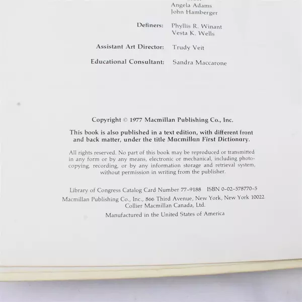 The Magic World of Words 1977 First Dictionary Hardcover Vintage