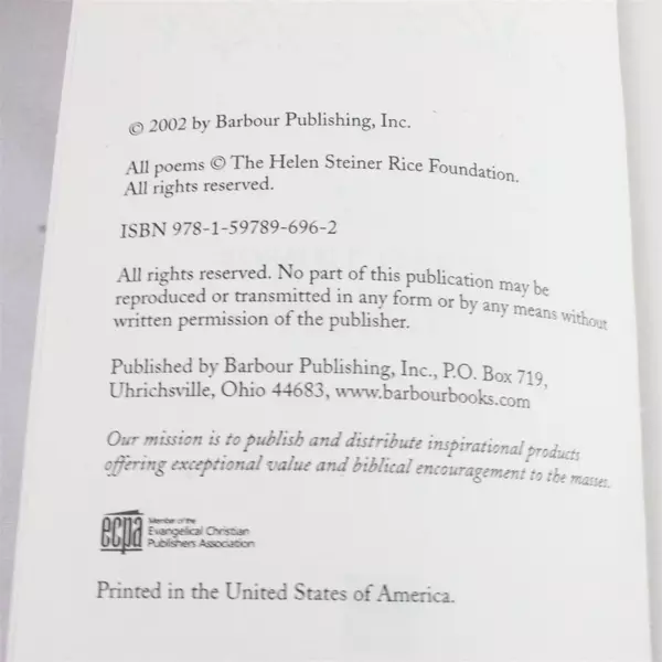 A Collection of Love Gifts by Helen Steiner Rice Inspirational Poetry Book