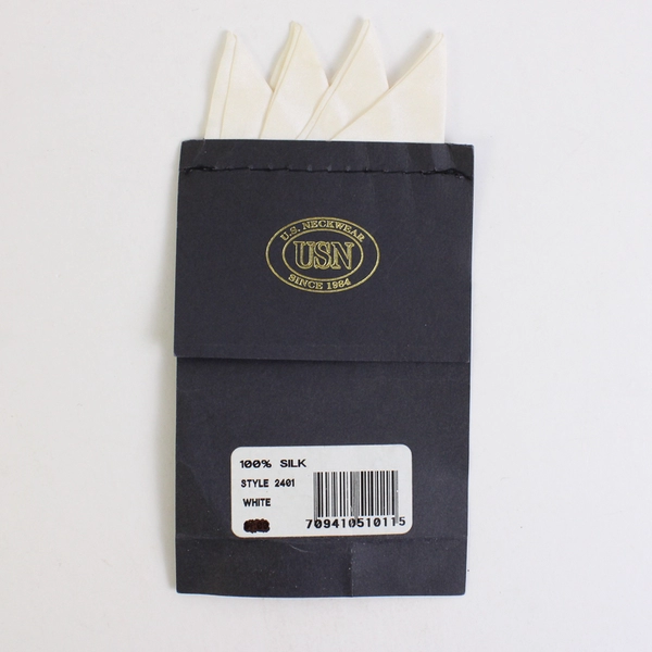 Lot of 2 U.S. Neckwear 100% Silk Pre-Folded Handkerchief Taupe and White