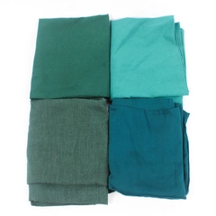 Lot of 4 Various Mixed Green Fabric Standard Pillow Cases