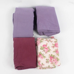 Lot of 4 Various Mixed Purple Colors 100% Cotton King Pillowcases